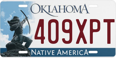 OK license plate 409XPT
