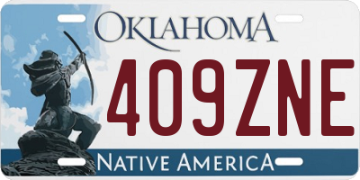OK license plate 409ZNE