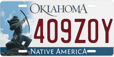OK license plate 409ZOY