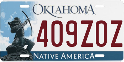 OK license plate 409ZOZ