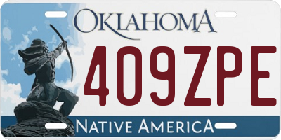OK license plate 409ZPE