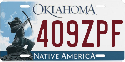 OK license plate 409ZPF