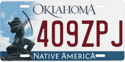 OK license plate 409ZPJ