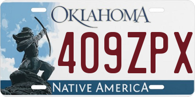 OK license plate 409ZPX