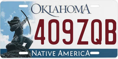 OK license plate 409ZQB