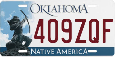 OK license plate 409ZQF