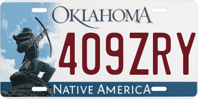 OK license plate 409ZRY