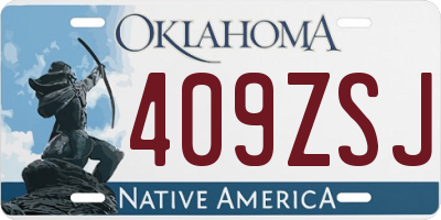 OK license plate 409ZSJ