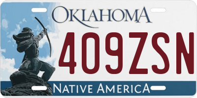 OK license plate 409ZSN