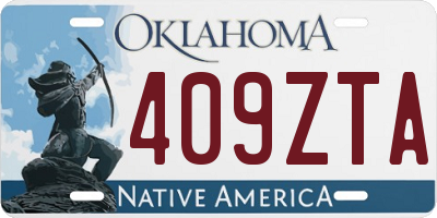 OK license plate 409ZTA