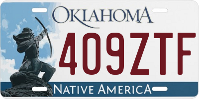 OK license plate 409ZTF
