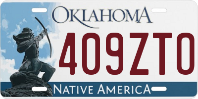 OK license plate 409ZTO