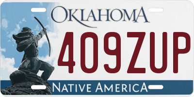 OK license plate 409ZUP