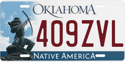 OK license plate 409ZVL