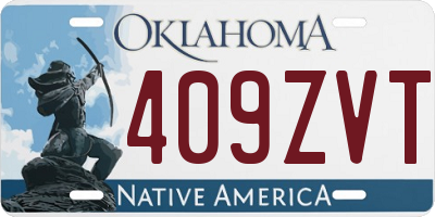 OK license plate 409ZVT