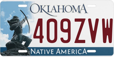 OK license plate 409ZVW