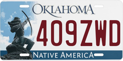 OK license plate 409ZWD