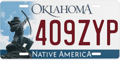 OK license plate 409ZYP