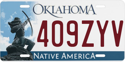 OK license plate 409ZYV