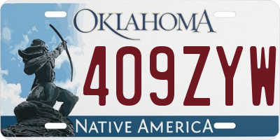 OK license plate 409ZYW