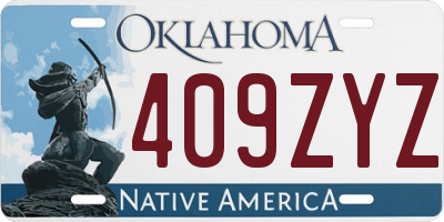 OK license plate 409ZYZ