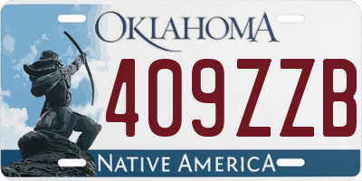 OK license plate 409ZZB