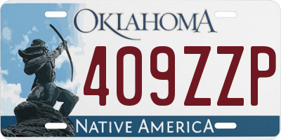 OK license plate 409ZZP