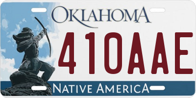 OK license plate 410AAE