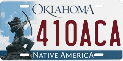 OK license plate 410ACA