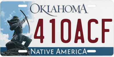 OK license plate 410ACF