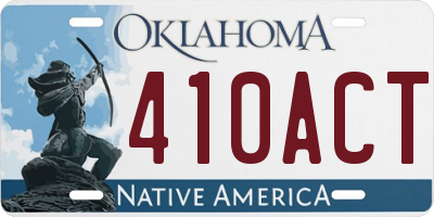 OK license plate 410ACT