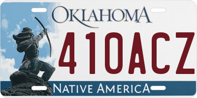 OK license plate 410ACZ