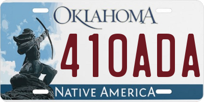 OK license plate 410ADA