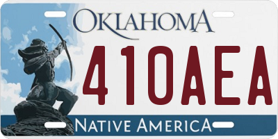 OK license plate 410AEA