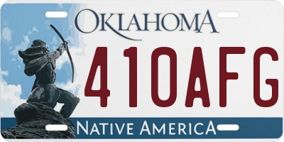 OK license plate 410AFG