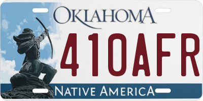 OK license plate 410AFR