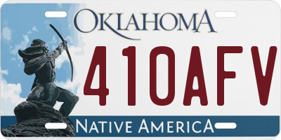 OK license plate 410AFV