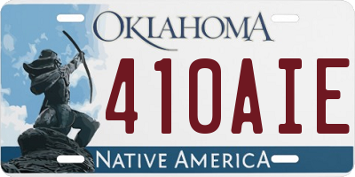 OK license plate 410AIE