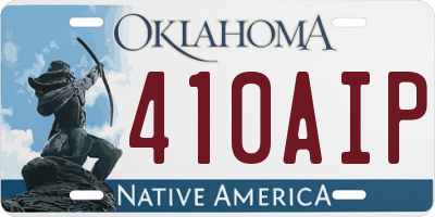 OK license plate 410AIP