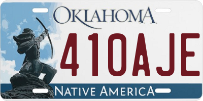 OK license plate 410AJE