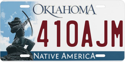 OK license plate 410AJM