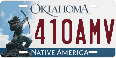 OK license plate 410AMV