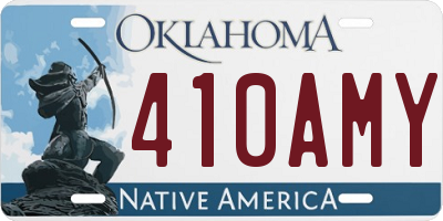 OK license plate 410AMY