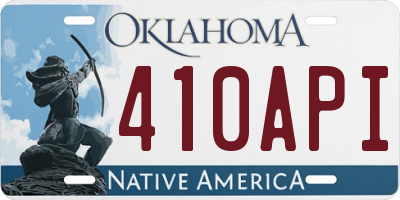 OK license plate 410API