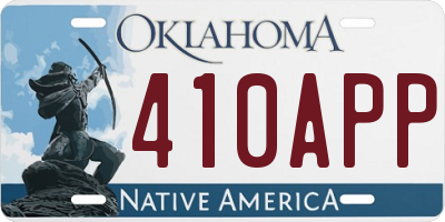 OK license plate 410APP