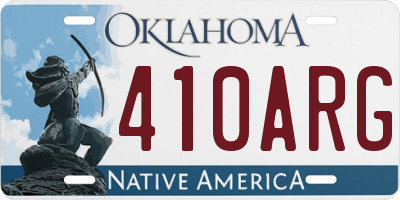 OK license plate 410ARG
