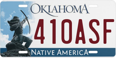 OK license plate 410ASF