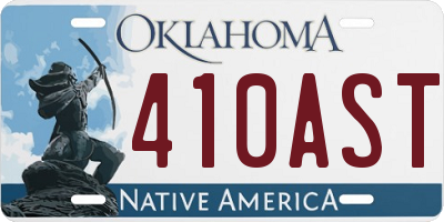 OK license plate 410AST