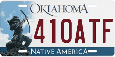 OK license plate 410ATF