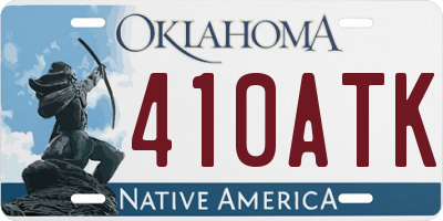 OK license plate 410ATK